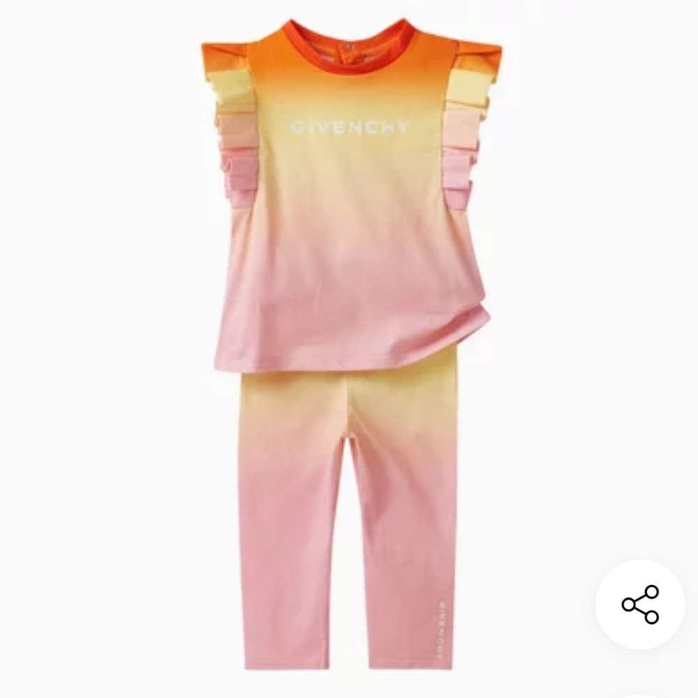 GIVENCHY Girl’s Tie-Dye T-Shirt & Leggings Set Size 3